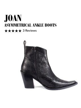✨NWT✨ John Fluevog Joan Western Punk Ankle Boot Size 6 Black